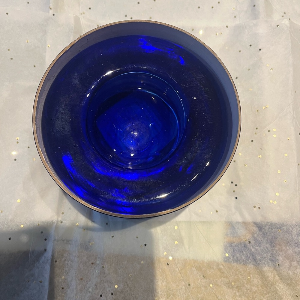 Kosta Boda blue swirl bowl